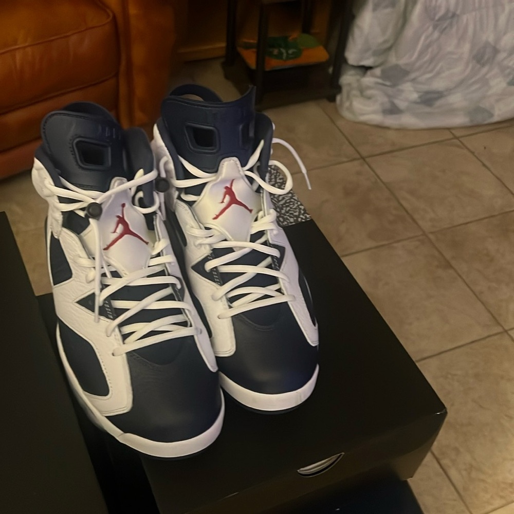 Red blue and white edge, Jordan, and six retros
